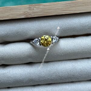 Silver & Yellow Trio Ring